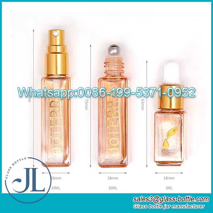 Rose golden color 3ml 10ml essential oil glass bottle roller wholesale