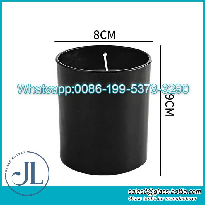 Custom 10oz matte black candle jars with lids wholesale