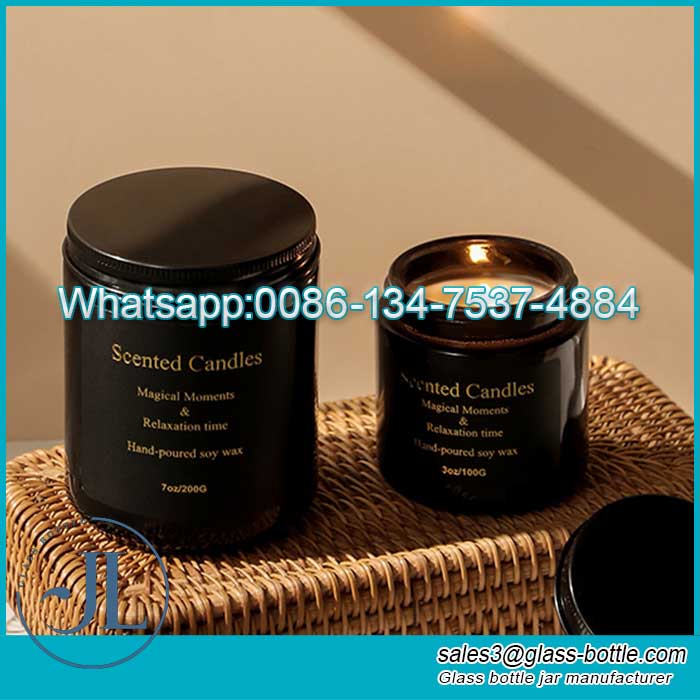 4oz High Quality Luxury Glass Candle Jars For Candle Making Candle Container With Lids