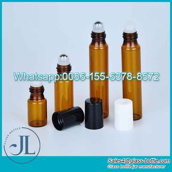 Amber Glass Roll On Bottles for Perfume Oils Supplier