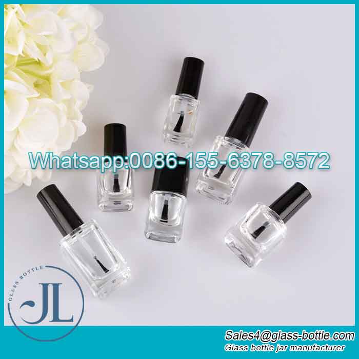 Custom Empty Square Nail Polish Bottle with Brush and Cap Manufacturer