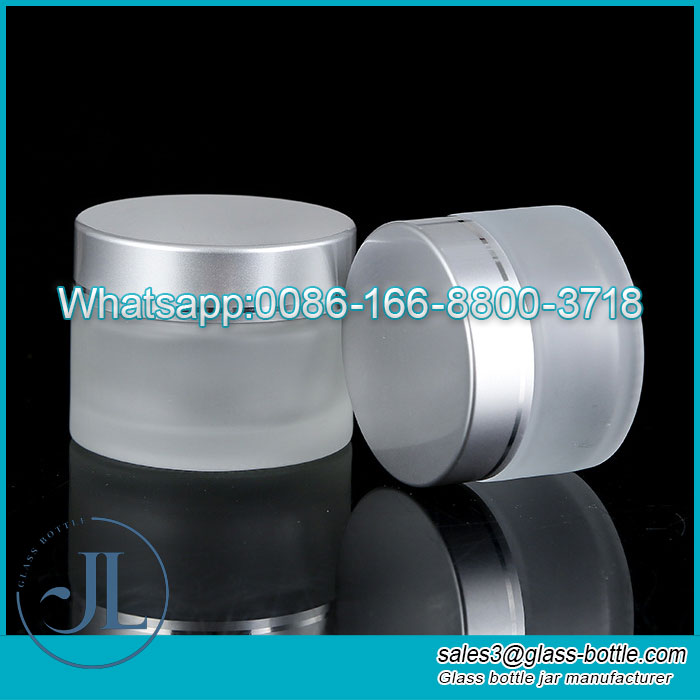 50g Matte Empty Glass Cream Jar Lotion Bottle Cosmetic Container for Face Cream Packaging Eye Cream with Lid & Liner