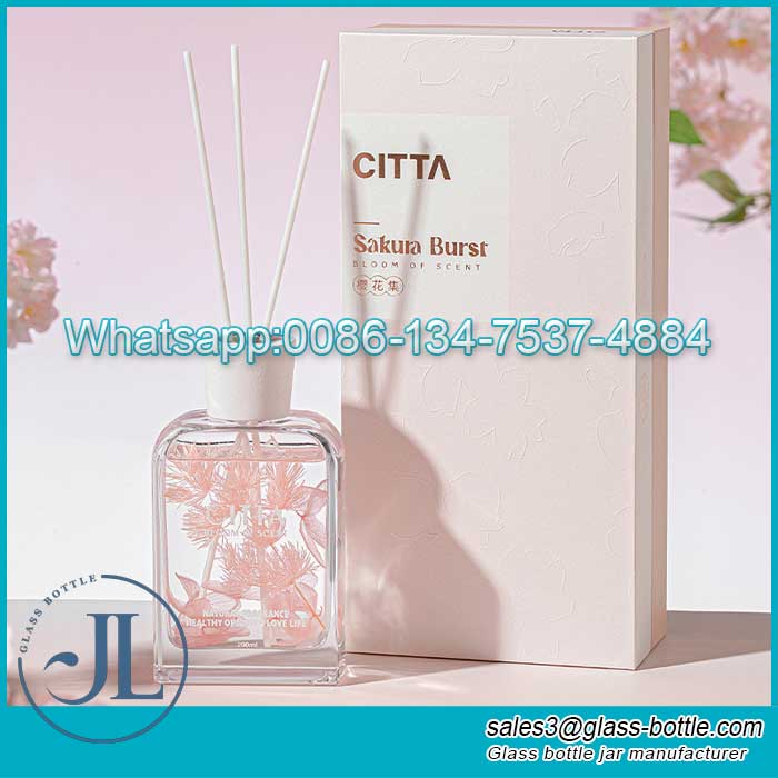 Custom 200Ml Reed Diffuser Set Aroma Glass Bottle