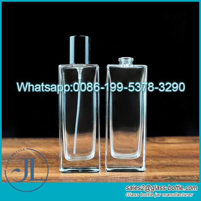 50ml Flat square flint glass perfume bottle
