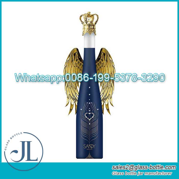 750ml Customize angel crown wings dry red wine bottle