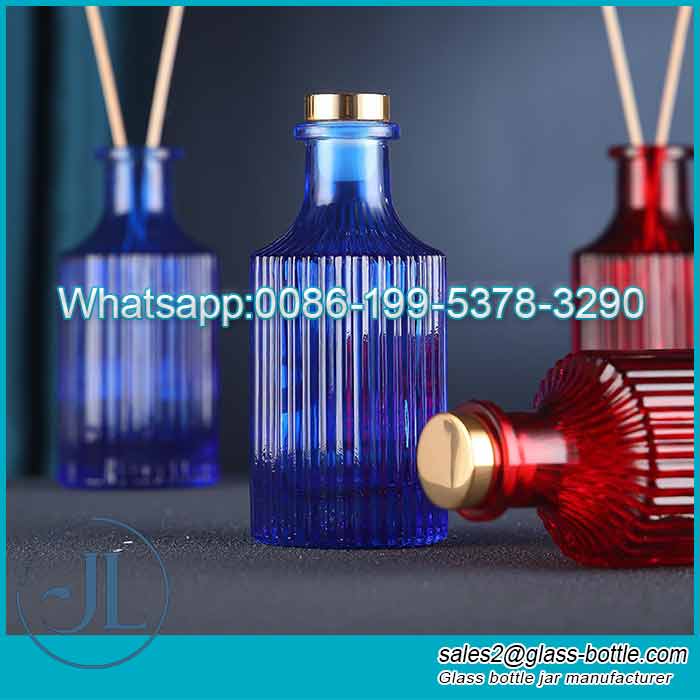Wholesale 250ml fluted shape glass aroma reed diffuser bottle factory