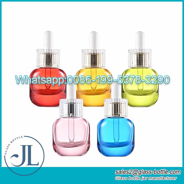 15ml Color oblate thick-bottomed essence dropper bottle