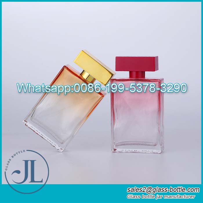 Custom 100ml colored glass perfume bottle factory