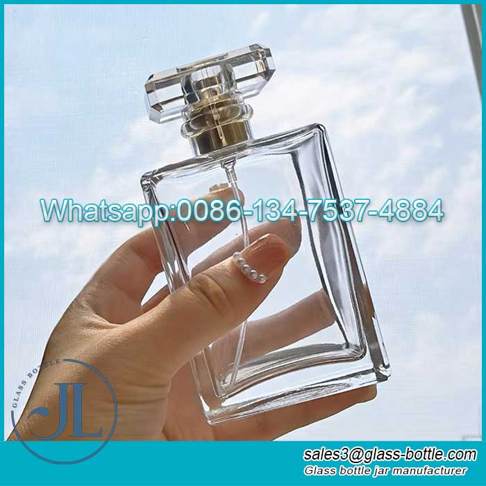 Portable 50ML Transparent Glass Perfume In Stock