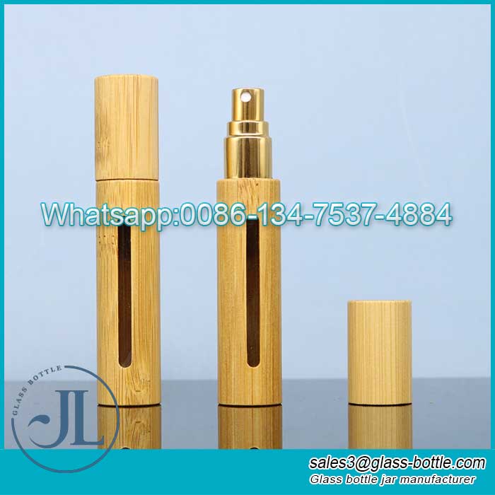 Wholesale 10ml Empty Natural Bamboo Wood Perfume Bottle