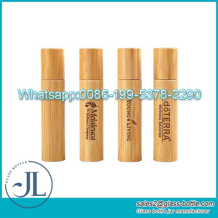 Wholesale 10ml Bamboo inner glass essential oil roller bottle