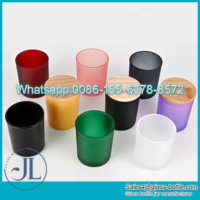 Custom Color Big Opening Candle Tumblers with Bamboo Lid Supplier