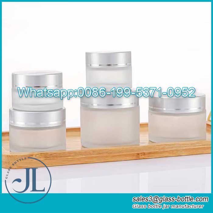 Face Mask Scrub Cream Frosted Luxury Glass Cosmetic Jars wholesale