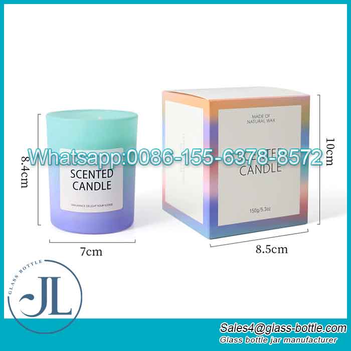 Personalized Fade Effect Double Color Glass Candle Vessel