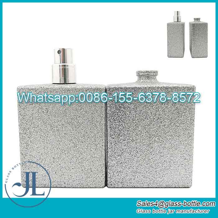 Custom 100ml Square Glitter Luxury Perfume Bottle Manufacturer