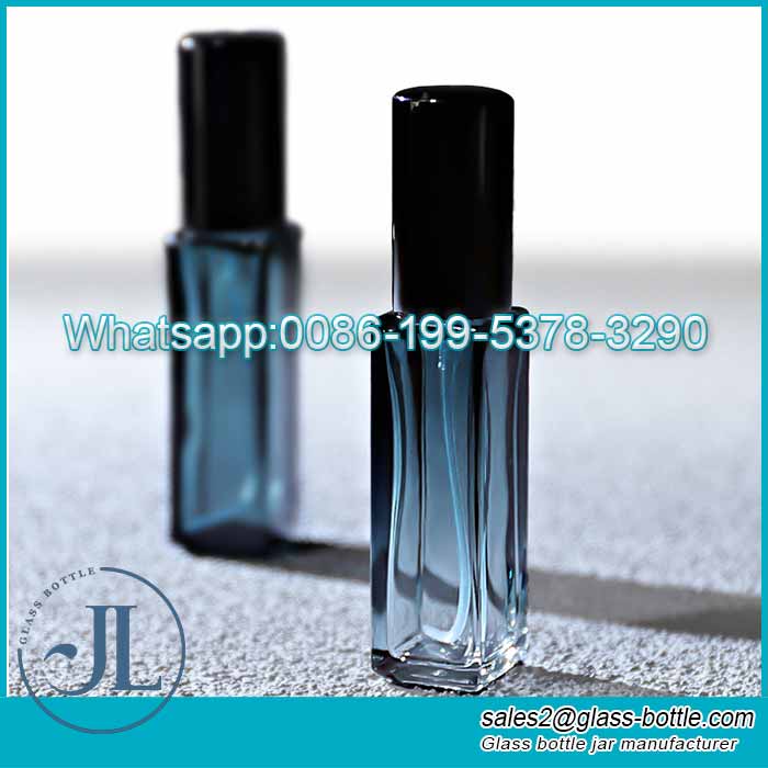 Custom 5ml Rectangle gradient blue perfume bottle factory