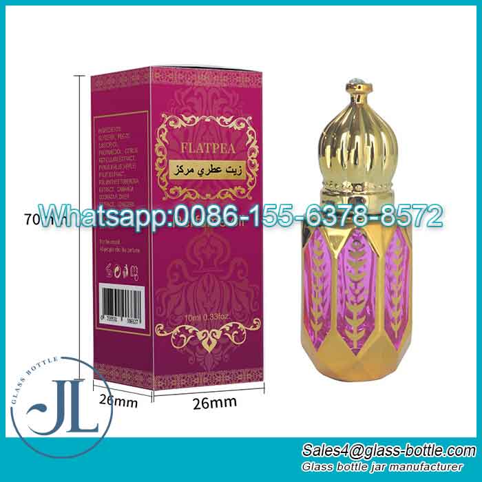 Custom Luxury Middle East Arabic Glass Roller Fragrance Bottle in Elegant Box