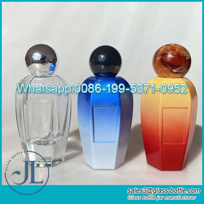 Gradient polygon glass perfume bottle wholesale