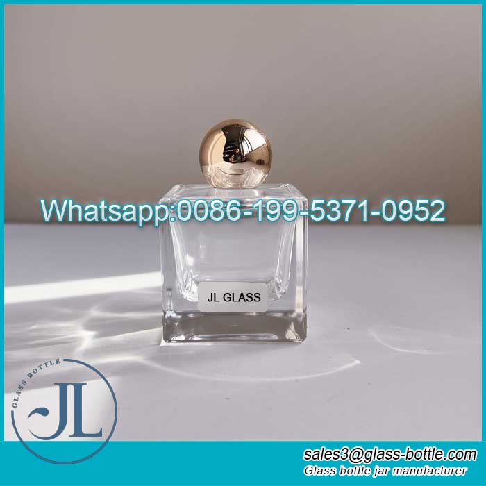 100ml Thick base square empty glass perfume bottle with ball lids supplier