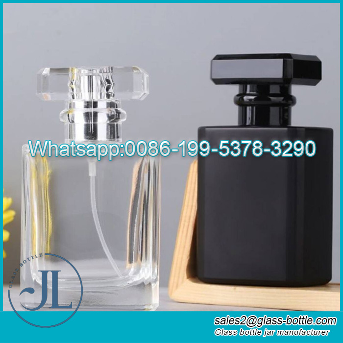 50ml push perfume spray square glass bottle